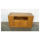 VCR stand with storage. Oak finish.