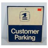 U.S. Postal Service metal customer parking sign,