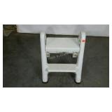 White step stool, plastic