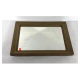 Painted wooden framed mirror, 25x21