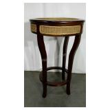 Tall table with rattan panels and top, 27"