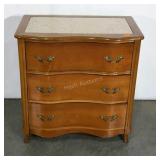 Fench Prov. Marble top curved front 3 drawer