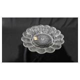 Glass deviled egg plate