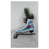Holiday decor, painted ice skate