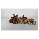 Ten porcelain animal figurines, includes four