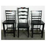 Three chairs, two tall measure 24" to seat, the