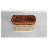 Longaberger basket with poly liner and leather