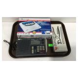Weather radio alert, Sony ICF-2003 radio and a