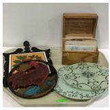 Kitchenware- plate Trivets and a recipe box