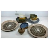 Ceramic wares group, plates, bowls, small vase