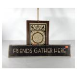 Wall sign and Fraktur picture, framed 11x14