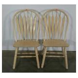 Pair of arrow back dining chairs. Seller code LW.