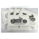Harley Davidson prints, five unframed prints,