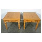 Pair of pine end tables, SELLER CODE LW