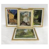 Four impressionist pictures, all in golden