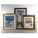 Wall art, lighthouse themed prints, all nicely