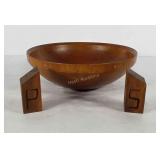 9.5" wooden bowl and wooden salt and pepper