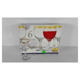 Six gold trimmed water goblets