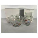 Lenox Butterflies and Blossoms painted salad bowl