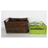Two baskets, largest measures 14 x 23 x 14