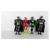 Action figures, includes Flash, Batman and green