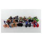 Eleven action figures, includes firemen, scuba