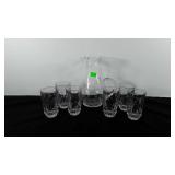 Glassware, water pitcher and Sox water glasses