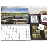 Wall art, eleven framed pictures, decor stretched