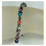 Sterling silver multi gem bracelet