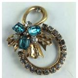 Gold filled colored stone pin by "Phyllis"