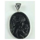 Sterling silver shungite pendant