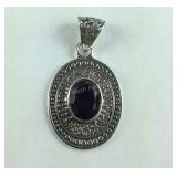 Sterling silver smoky Quartz pendant