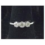 Size 7 diamond 0.25ctw  ring platinum over