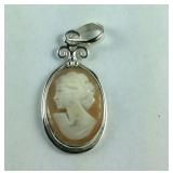 Sterling silver camo pendant