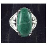 Size 8 malachite brass ring