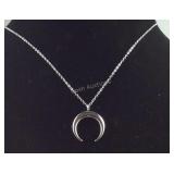 Crescent moon stainless steel necklace
