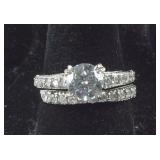 Size 8 stainless steel ring set CZ