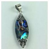 Sterling silver abalone pendant