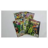Marvel comics and one DC, various titles as
