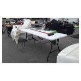 Cosco 6ft poly Folding Table with broom and