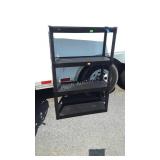 Black poly Storage shelf, 32x12x49" tall, nice