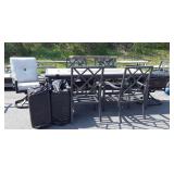 Nice 7pc Outdoor Table set, 42x83" long table, 4