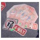 Signage, 4pc Group, Stop, No Parking, two 4-Way,