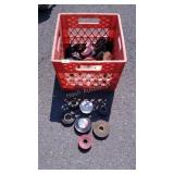 Tapes, milk crate with Electric tapes