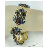 6 1/2 inch multicolor Austrian crystal owl