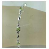7.25 inch 1CT peridot bracelet