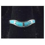 Size 8 Sterling 1.7 5CT Kingsman turquoise band