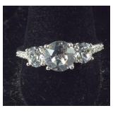 Size 10 Swarovski crystal trilogy ring