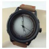 Strada Japanese movement watch with brown faux