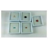 Five assorted gemstones